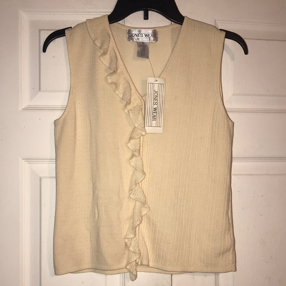 NWT Women’s Jones Wear Ruffle-Front Knit Top